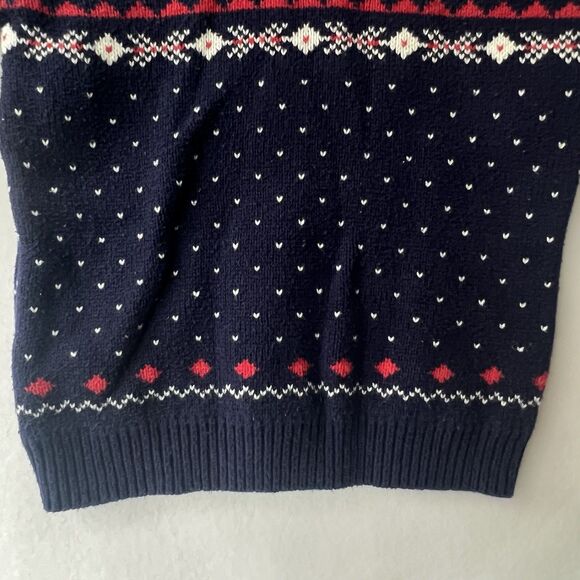 VTG Reindeer Fair-isle Holiday Navy Toddler 3T  Sweater Redodeco 100%Cotton - Picture 7 of 16